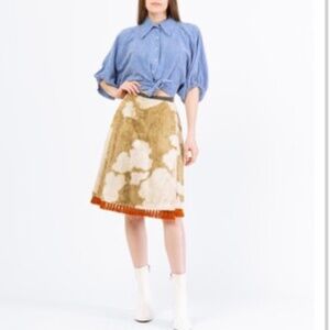 Vintage 70s Western Cow Print Faux Fur Wrap Skirt